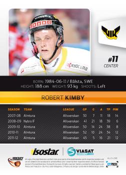 2012-13 HockeyAllsvenskan #ALLS-296 Robert Kimby Back
