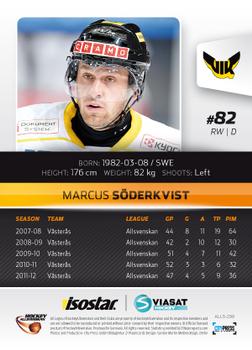 2012-13 HockeyAllsvenskan #ALLS-299 Marcus Soderkvist Back