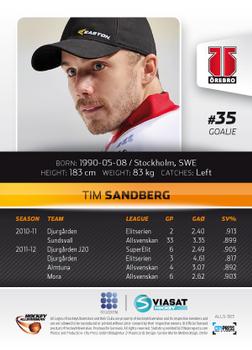 2012-13 HockeyAllsvenskan #ALLS-303 Tim Sandberg Back