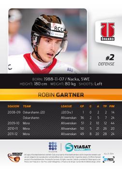 2012-13 HockeyAllsvenskan #ALLS-304 Robin Gartner Back