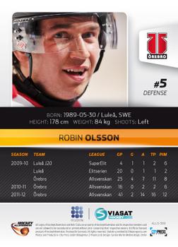 2012-13 HockeyAllsvenskan #ALLS-309 Robin Olsson Back