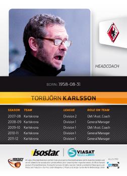 2012-13 HockeyAllsvenskan #ALLS-330 Torbjörn Karlsson Back