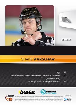 2012-13 HockeyAllsvenskan #ALLS-345 Shane Warschaw Back