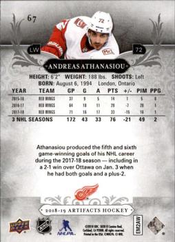 2018-19 Upper Deck Artifacts #67 Andreas Athanasiou Back