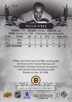 2018-19 Upper Deck Artifacts #132 Willie O'Ree Back