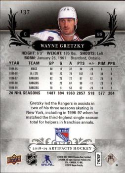 2018-19 Upper Deck Artifacts #137 Wayne Gretzky Back
