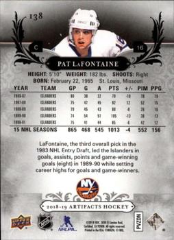2018-19 Upper Deck Artifacts #138 Pat LaFontaine Back