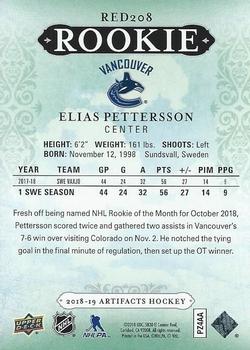 2018-19 Upper Deck Artifacts #RED208 Elias Pettersson Back