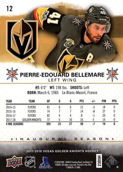 2017-18 Upper Deck Vegas Golden Knights Inaugural Season #12 Pierre-Edouard Bellemare Back