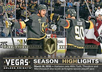 2017-18 Upper Deck Vegas Golden Knights Inaugural Season - Golden #47 Vegas Golden Knights Front