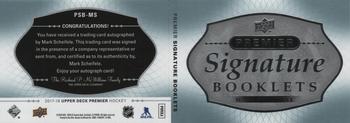 2017-18 Upper Deck Premier - Premier Signature Booklet Autographs #PSB-MS Mark Scheifele Back