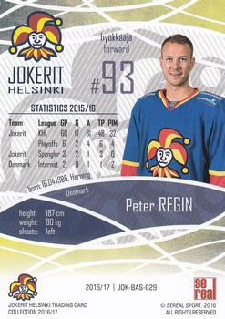 2016-17 Sereal Jokerit Helsinki #JOK-BAS-029 Peter Regin Back