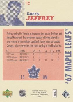 2007 Upper Deck 1967 Toronto Maple Leafs #12 Larry Jeffrey Back