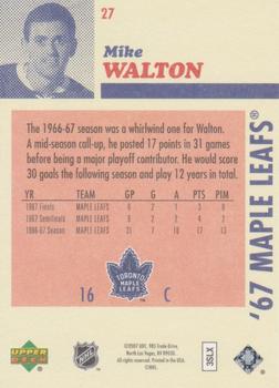 2007 Upper Deck 1967 Toronto Maple Leafs #27 Mike Walton Back