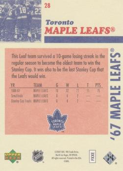 2007 Upper Deck 1967 Toronto Maple Leafs #28 Group Photo Back