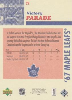 2007 Upper Deck 1967 Toronto Maple Leafs #29 Victory Parade Back