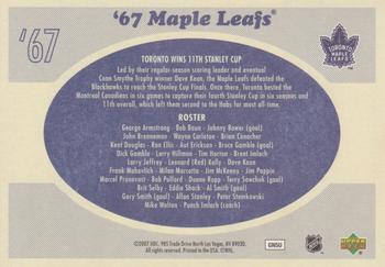 2007 Upper Deck 1967 Toronto Maple Leafs #NNO Team Photo Back
