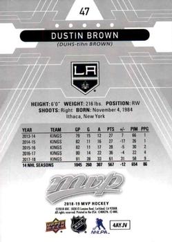 2018-19 Upper Deck MVP - Silver Script #47 Dustin Brown Back