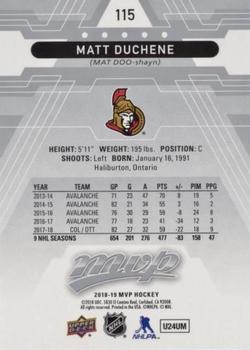 2018-19 Upper Deck MVP - Silver Script #115 Matt Duchene Back