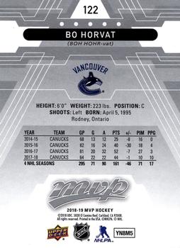2018-19 Upper Deck MVP - Silver Script #122 Bo Horvat Back