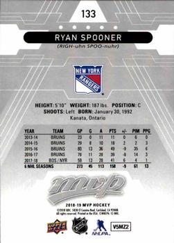 2018-19 Upper Deck MVP - Silver Script #133 Ryan Spooner Back