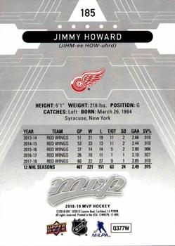 2018-19 Upper Deck MVP - Silver Script #185 Jimmy Howard Back