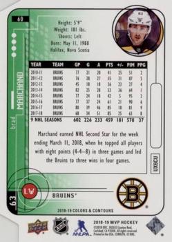2018-19 Upper Deck MVP - 20th Anniversary Colors & Contours #60 Brad Marchand Back
