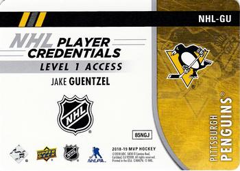2018-19 Upper Deck MVP - NHL Player Credentials Level 1 Access #NHL-GU Jake Guentzel Back