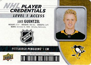 2018-19 Upper Deck MVP - NHL Player Credentials Level 1 Access #NHL-GU Jake Guentzel Front