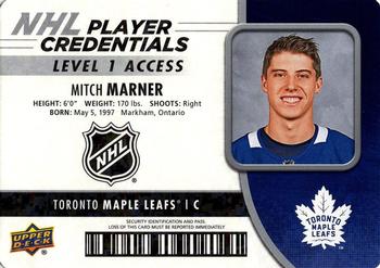2018-19 Upper Deck MVP - NHL Player Credentials Level 1 Access #NHL-MM Mitch Marner Front