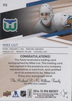 2014-15 SP Authentic - Limited Autographs #90 Mike Liut Back