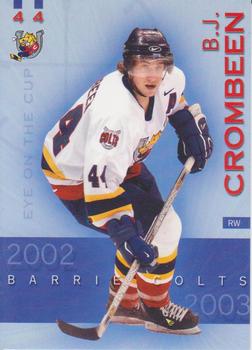 2002-03 Colts & Cops Barrie Colts (OHL) #NNO B.J. Crombeen Front
