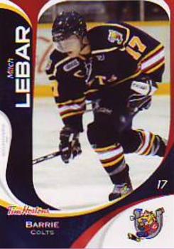 2007-08 Extreme Tim Hortons Barrie Colts (OHL) #NNO Mitch Lebar Front
