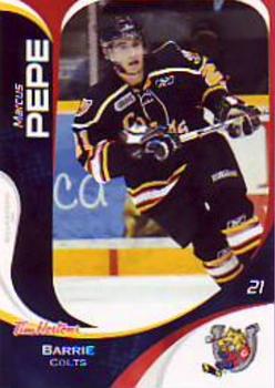 2007-08 Extreme Tim Hortons Barrie Colts (OHL) #NNO Marcus Pepe Front
