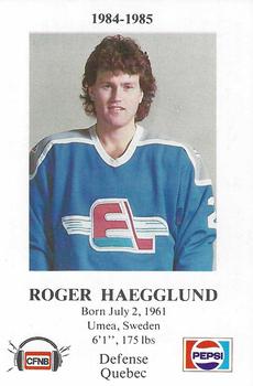 1984-85 Fredericton Express (AHL) Police #4 Roger Haegglund Front