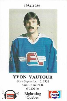 1984-85 Fredericton Express (AHL) Police #26 Yvon Vautour Front