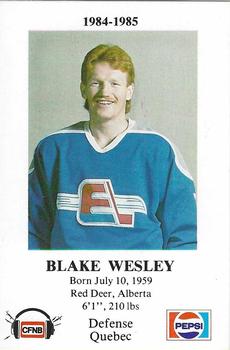 1984-85 Fredericton Express (AHL) Police #28 Blake Wesley Front