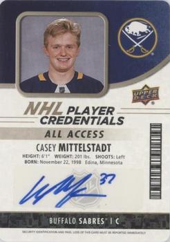 2018-19 Upper Deck MVP - NHL Player Credentials Autographs #NHL-MI Casey Mittelstadt Front