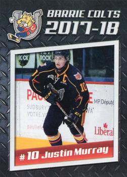 2017-18 Barrie Colts (OHL) #NNO Justin Murray Front