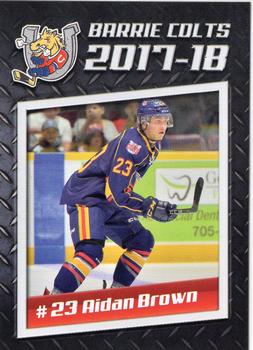2017-18 Barrie Colts (OHL) #NNO Aidan Brown Front
