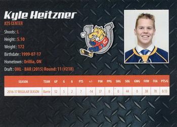 2017-18 Barrie Colts (OHL) #NNO Kyle Heitzner Back