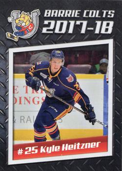 2017-18 Barrie Colts (OHL) #NNO Kyle Heitzner Front