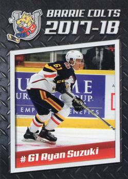 2017-18 Barrie Colts (OHL) #NNO Ryan Suzuki Front