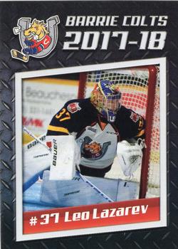 2017-18 Barrie Colts (OHL) #NNO Leo Lazarev Front