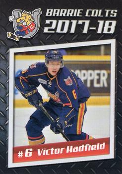 2017-18 Barrie Colts (OHL) #NNO Victor Hadfield Front