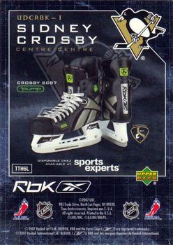 2007 Upper Deck Reebok Sidney Crosby #UDCRBK-1 Sidney Crosby Back