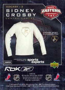 2007 Upper Deck Reebok Sidney Crosby #UDCRBK-2 Sidney Crosby Back