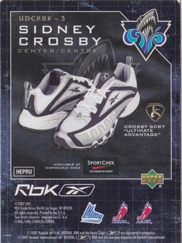 2007 Upper Deck Reebok Sidney Crosby #UDCRBK-3 Sidney Crosby Back