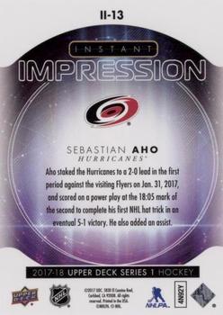 2017-18 Upper Deck - Instant Impressions Foil #II-13 Sebastian Aho Back