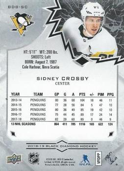 2018-19 Upper Deck Black Diamond #BDB-SC Sidney Crosby Back